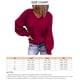 thumbnail image 5 of Jersey con cuello en V para mujer, suéter de manga larga de Color puro, suéter femenino transpirable amigable con la piel a la moda, 5 of 5