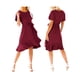 thumbnail image 5 of Txlixc Vestido Midi de Verano para Mujer Color Sólido Manga Corta Dobladillo Irregular Vestido con Cinturón Txlixc  Moda, 5 of 6