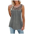 thumbnail image 1 of Birdeem Women Sleeveless Leopard Active Tank Tops Ruffle Loose Tunic Blouse Shirt Vest, 1 of 6