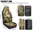 thumbnail image 6 of Xoenoiee Rabbit Bunny Daisy Flower Print Car Seat Cover Car Accessories Set Seatbelt Pads Armrest Cover Pad, Waterproof Faux Leather Auto Interior Decor, Set of 5, 6 of 7