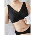 thumbnail image 2 of YOURISS Women’s Plus Size Seamless Comfort Bra – Wireless Full Coverage, Semi-Fixed Pads, High Side Support, Smoothing U-Back, 5×4 Hooks Black 5XL, 2 of 6