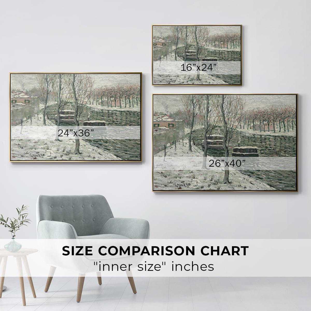Vintage Landscape-CLXVI By Wexford Home Framed in Gold Wood Gallery Wrapped Canvas 17 in. x 25 in.