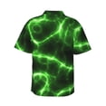 thumbnail image 3 of JUNZAN Green Lightning Pattern Hawaiian Shirt for Men,Summer Beach Casual Short Sleeve Button Down Shirts-Large, 3 of 9