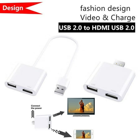 2-in-1 USB 2.0 to   USB 2.0 Ad ter 1080p Converter Connect to TV Monitor Display S n For Windows 7/8/10 Computer iOS Android