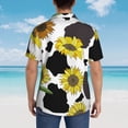 thumbnail image 6 of Daiia Sunflowers Country Hawaiian Shirt for Men Gentle Cotton Regular Short Sleeve Casual-Medium, 6 of 9
