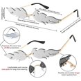 thumbnail image 2 of FEISEDY Fire Flame Sunglasses for Women Mirror Rimless Fire Shaped Novelty Sunglasses B2839, 2 of 13