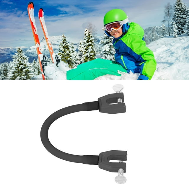 Ski Tip Connector, Professional Speed Control Durable Clipstick Ski Training Aid with Elastic Cord and Wide Clamp for Beginners Kids