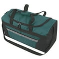 thumbnail image 2 of 40 Liter 22 Inch Duffle Bag with Front Accessory Pocket, Velcro Handles, Dual Zipper Closure and Luggage Strap for Traveling, Commuting, Sports and Gym Equipment in Forest Green & Black, 2 of 6