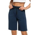 thumbnail image 4 of Cadmus Women's 9'' Bermuda Shorts Casual Loose Comfy Drawstring Athletic Shorts with Pockets,4 Pack,Large, 4 of 8