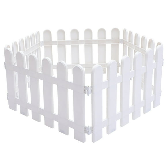 5Pcs Garden Picket Fence Plastic White Edgings Decorative Landscape Path Panels