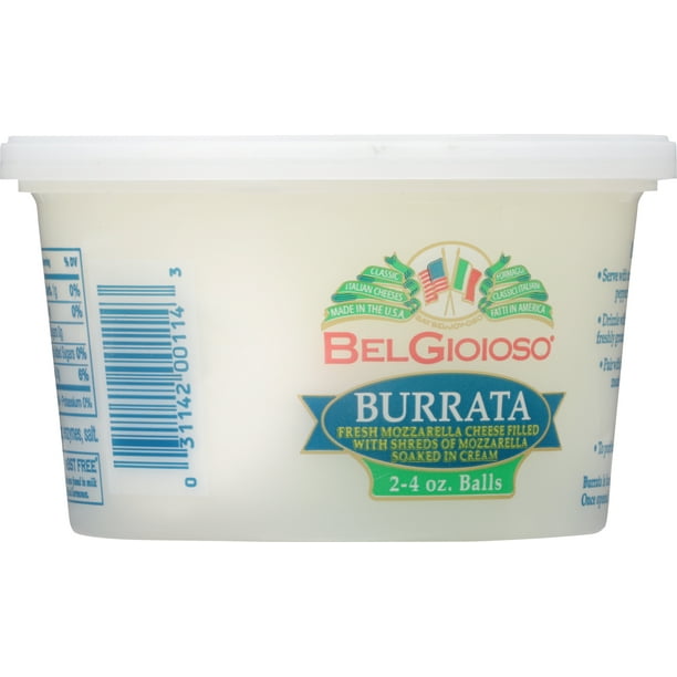 BelGioioso Burrata Cheese Filled with Mozzarella and Cream, 8 oz Refrigerated Plastic Cup