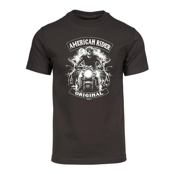 Men's Original American Rider Skull Short-Sleeve T-Shirt - Brown - Small