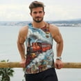thumbnail image 6 of KLL Red Train Hot Air Balloon Print Men's Muscle Gym Workout Stringer Tank Tops Bodybuilding Fitness T-Shirts Tank Tops Men-X-Large, 6 of 7
