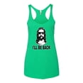 thumbnail image 2 of Wild Bobby Jesus: Ill Be Back Inspirational/Christian Women Tri-Blend Racerback Tank Top, Envy, X-Large, 2 of 5