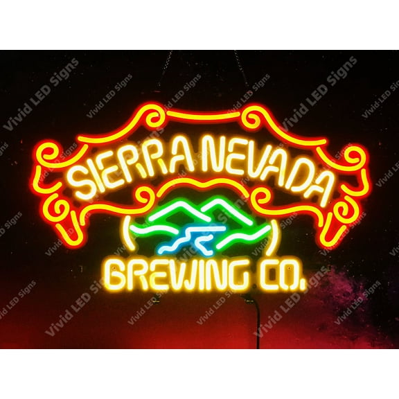 Queen Sense 24"x20" Sierra Nevadas Brewing Co LED Sign Light Neon Signs With Dimmer Party Home Wall Decor Lights W124SNBC-XLED