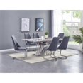 thumbnail image 2 of Faux White Marble Dining Set with Chairs and Silver Stainless Steel, 2 of 8
