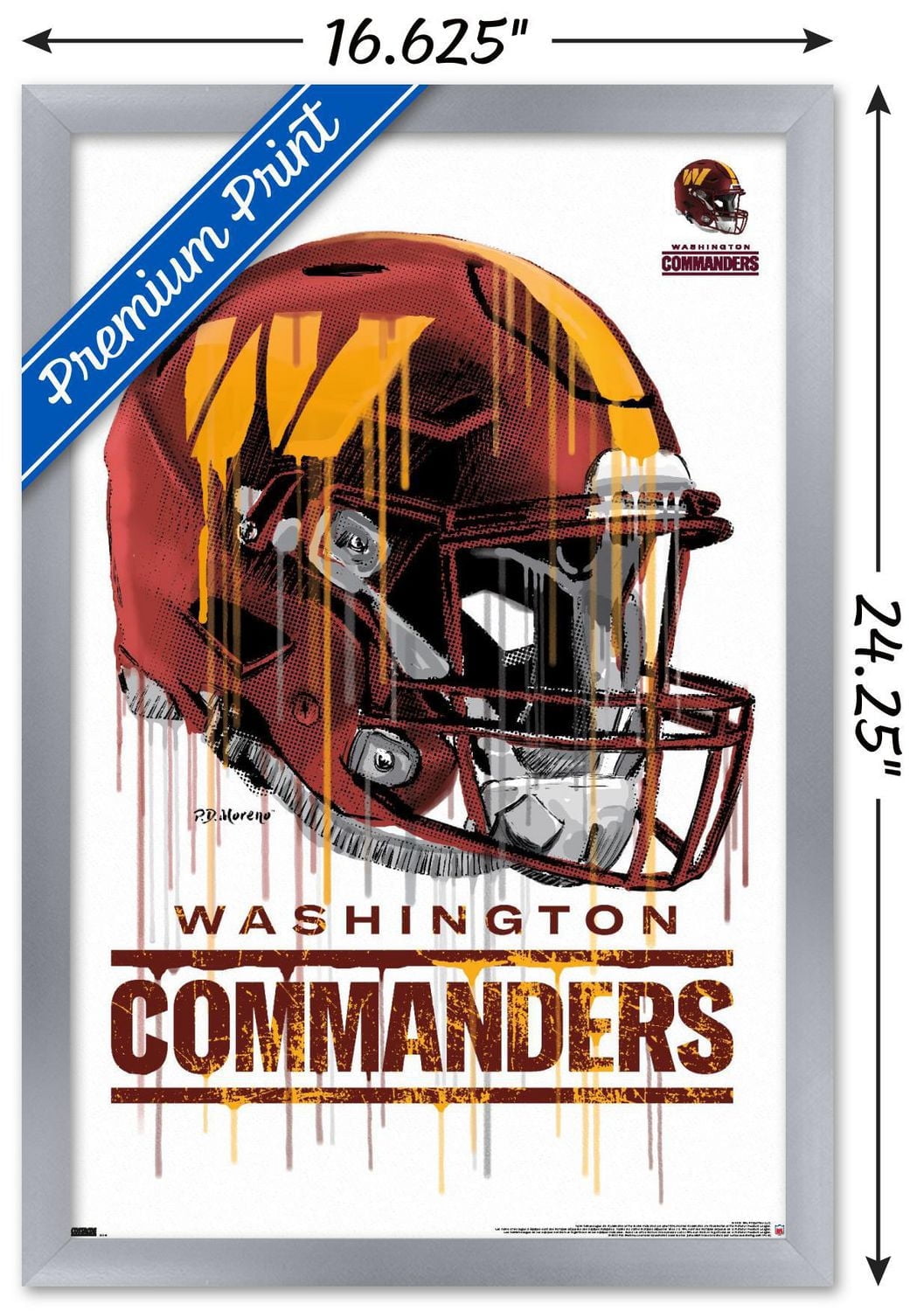 NFL Washington Commanders - Drip Helmet 22 Wall Poster
