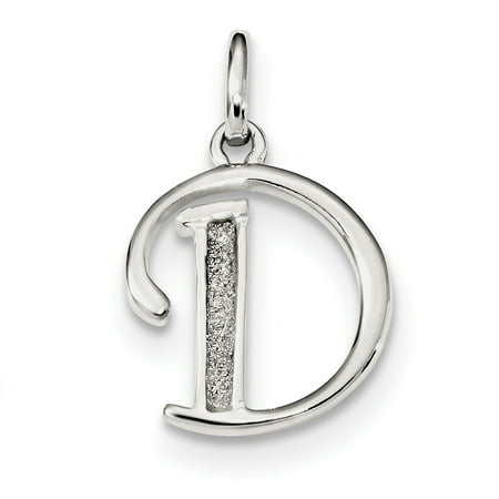 Enamel Love Letter Charm 925 Sterling Silver Glitter Enamel Letter D Pendant Charm Necklace Initial Gifts For Women For Her ()