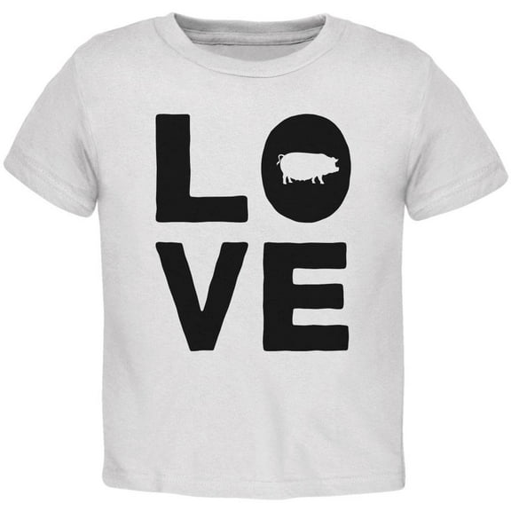 Pig Love Toddler T Shirt White 3T