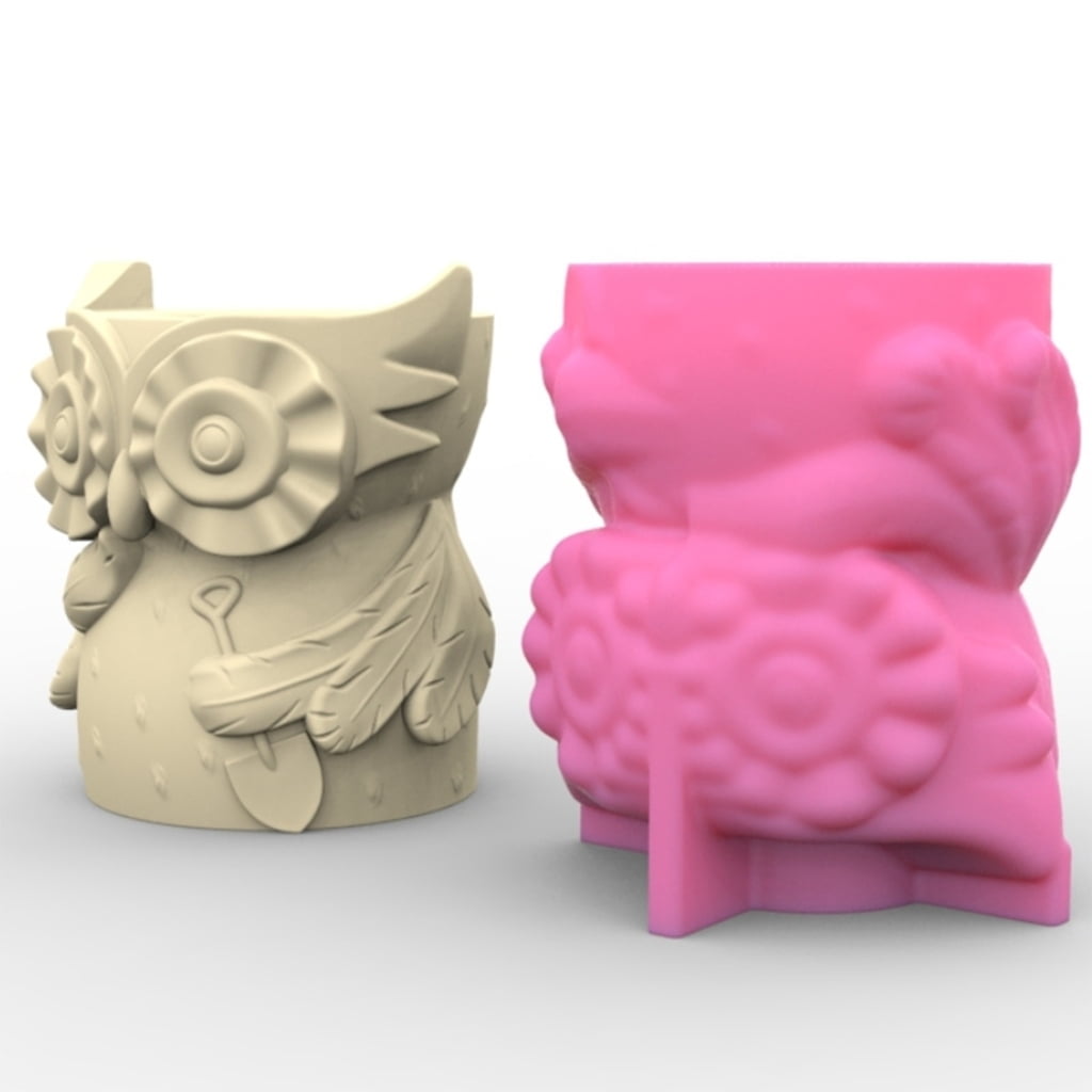 WINDLAND Owl Mom Flower Pot Silicone Mold Epoxy Resin Casting Succulent Pot Mould