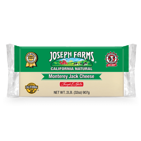 Joseph Farms California Natural Monterey Jack Cheese Chunk, 2lb, Refrigerated