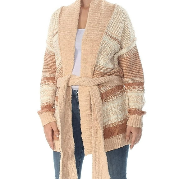 Free People Womens Cozy Cabin Cardigan Sweater, Beige, Medium