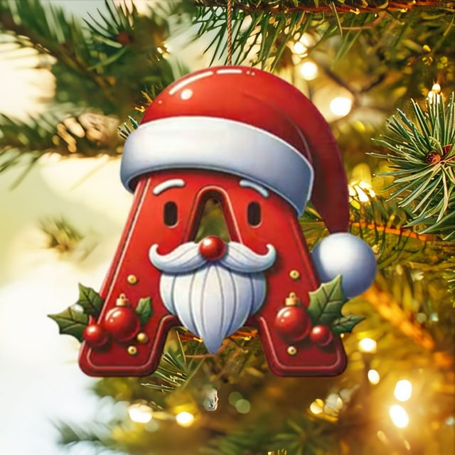 Adornos colgantes, colgante, colgante de decoración, llavero, colgante de decoración de árbol de Navidad de 26 letras, decoración navideña personalizada de bricolaje, decoración colgante para árbol de