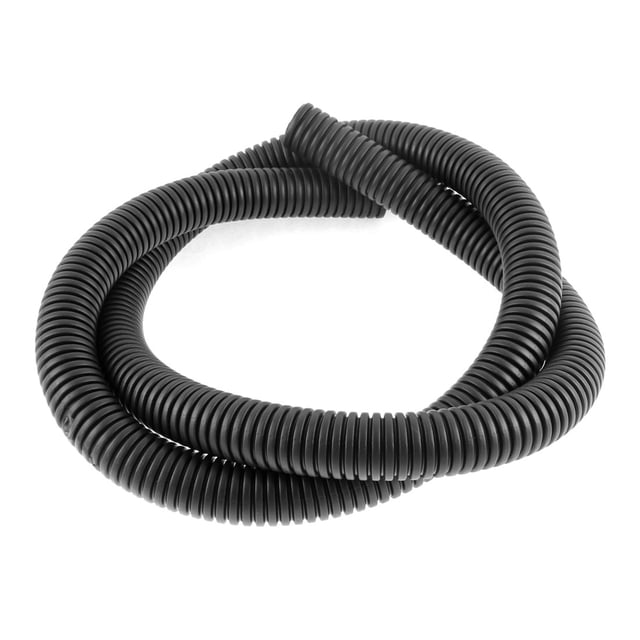 Tubo de conducto corrugado de plástico Uxcell de 1.5 M 24 x 28 mm para jardín, fábrica, oficina negro