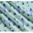 thumbnail image 3 of Soimoi Green Cotton Cambric Fabric Shells Ocean Decor Fabric Printed Yard 56 Inch Wide, 3 of 7