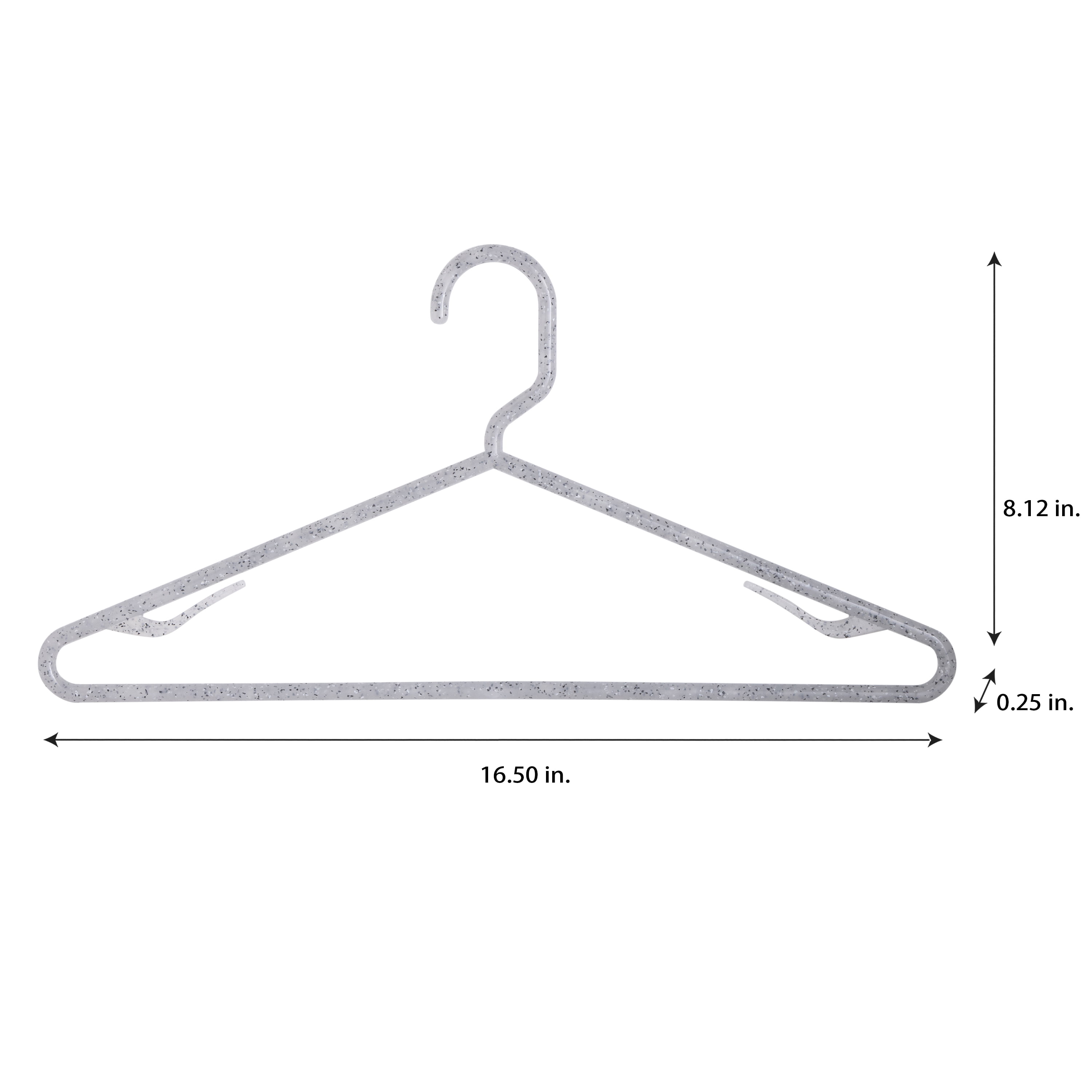 DesignStyles Clear Acrylic Clothes Hangers - 10 Pack Stylish and Heavy Duty Closet Organizer with Silver Chrome Plated Steel