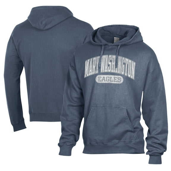 Men's Comfort Wash  Blue University of Mary Washington Eagles Lightweight Fleece Pullover Hoodie