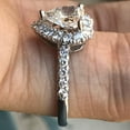 thumbnail image 4 of HeartsAndYou 1.7ct Heart Cut Moissanite Engagement Ring for Women Halo Round Accents 18k White Gold over Silver, 4 of 8