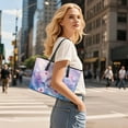 thumbnail image 6 of ZUXONGSY Tie-Dye Dolphin Hibiscus Flower Print Tote Bag for Women Fashion Top Handle Satchel Practicality Shoulder Bag with Zippered for Shopping Work, 6 of 6