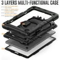 thumbnail image 3 of Elehold 3 Layers Multi-Functional Rugged Case for Galaxy Tab A7 Lite 8.7" SM-T220 T225 T227 8.7 Inch 2021,with Shockproof ResistantShoulder Strap Ring 360 Rotating Kickstand Case, Black, 3 of 8