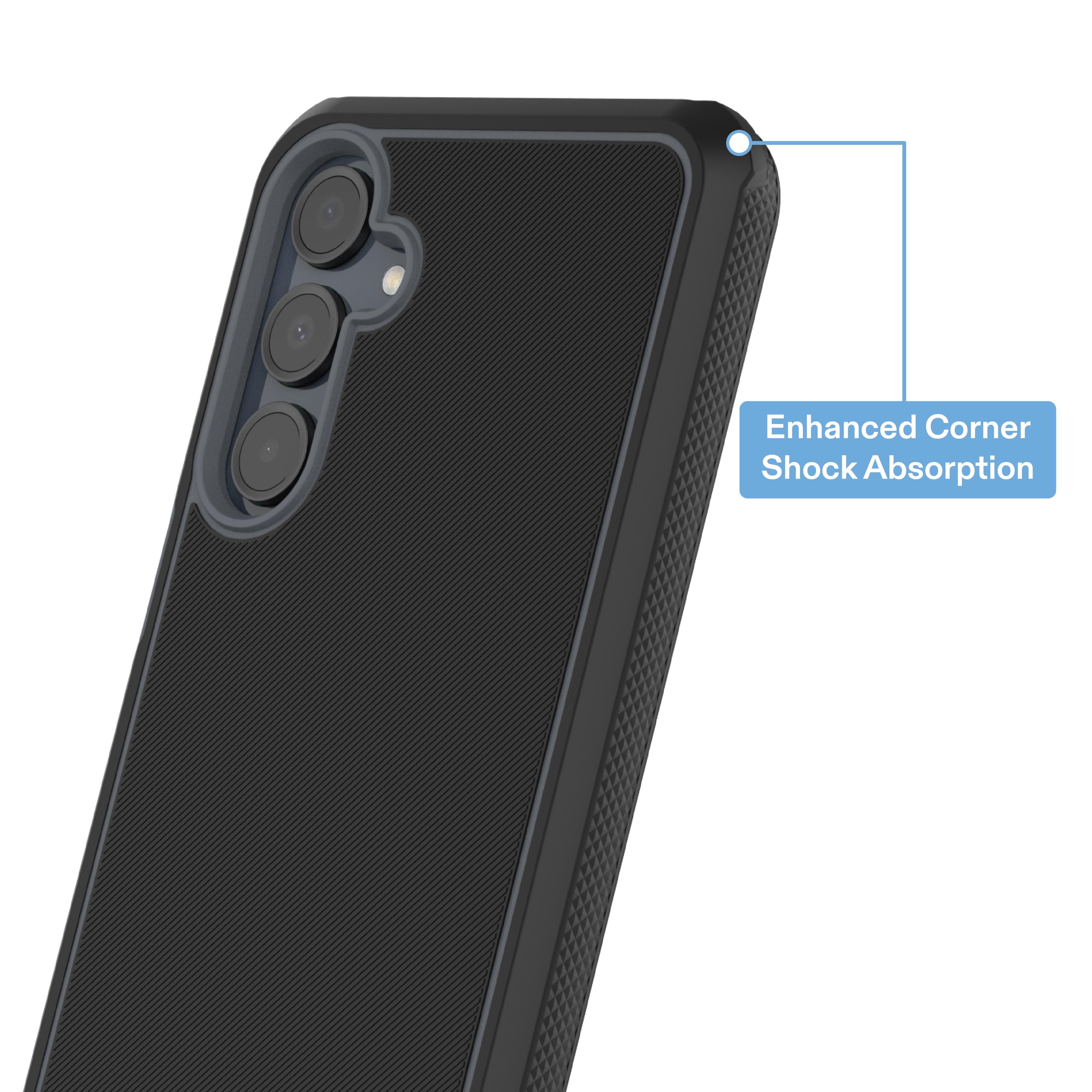 onn Slim Rugged Phone Case for Samsung Galaxy A16 5G - Black/Gray