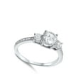 thumbnail image 4 of Women's Wedding Ring White Triple .925 Sterling Silver Band Cubic Zirconia Jewelry Female Size 6, 4 of 4