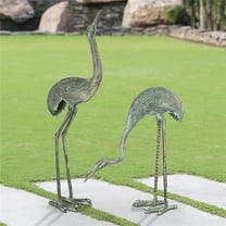 SPI Home Foraging Crane Statues 36" High - Set of 2 - Aluminum
