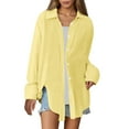 thumbnail image 2 of Long Sleeve Shirts for Women 2026 Spring Button Down Lapel Collar Oversized Dressy Casual Office Work Blouse Womens Tops, 2 of 9