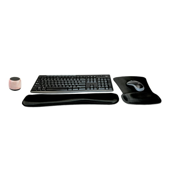 Logitech MK270 Wireless Keyboard & Mouse Combo Active Lifestyle Travel Home Office Modern Bundle with Special Edition Micro Portable Wireless Bluetooth Speaker, Gel Wrist Pad & Gel Mouse Pad