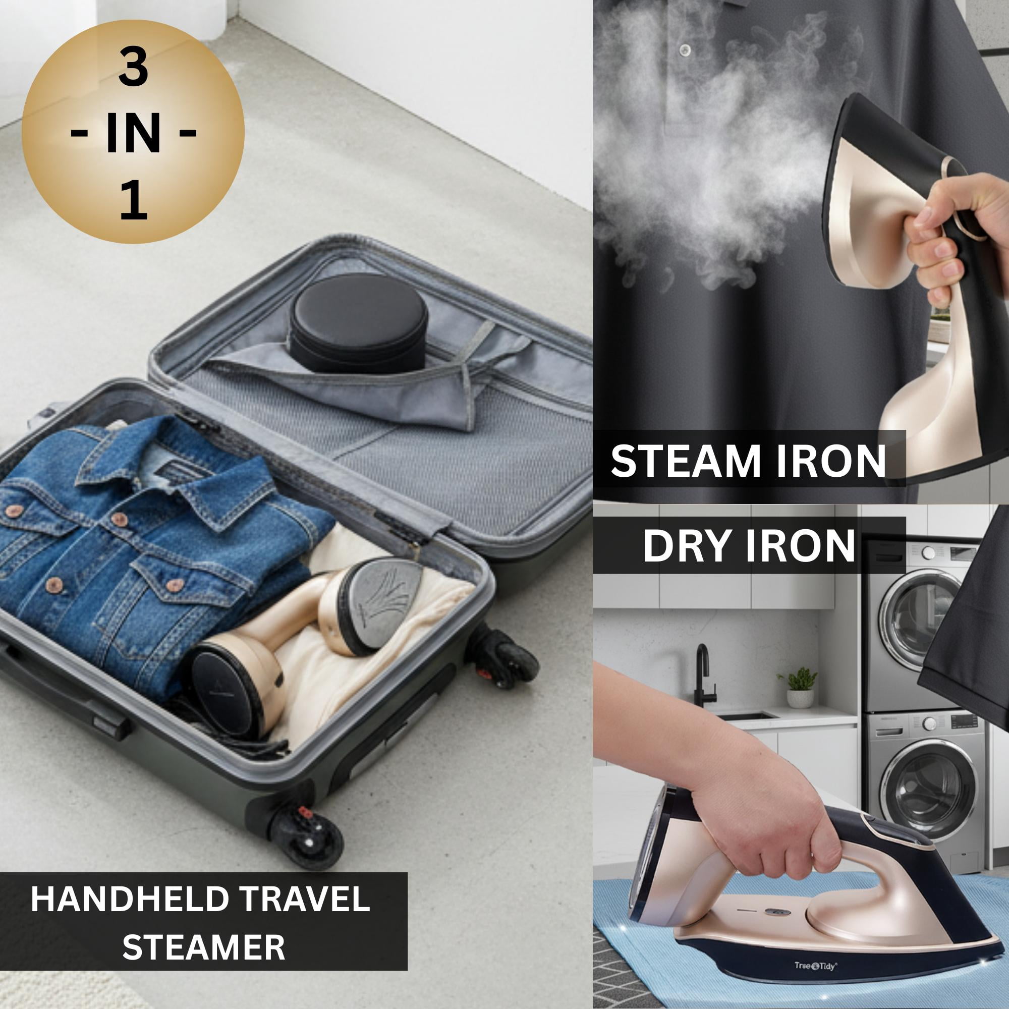 1600W True & Tidy Gold XL Iron and Steamer with Digital Screen and Detachable Ironing Plate
