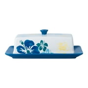 Butter Dish Ceramic Butter Keeper Butter Dish with Lid Butter Container Dishwasher Safe Blue