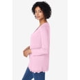 thumbnail image 4 of Woman Within Plus Size Layered-Look Lace Trim Tee, 4 of 5