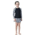 thumbnail image 2 of lnmuld Girls UPF 50 Full Coverage Long Sleeve Rash Guard Set - with Skirt Sun Protective Swimwear Color:Black,Size:12-13 Years, 2 of 6
