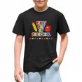 thumbnail image 4 of Juslio Girls Letter Pattern Shirts Breathable Crew Neck Casual, Short Sleeved Tops Comfortable T Shirts Sizes 2-18, 4 of 9
