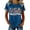 Blue, variant on USA 250th Anniversary Patchwork Tee Short Sleeve Printed Crew Neck Loose Fit Black L