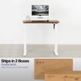 thumbnail image 3 of VIVO Manual 43” x 24” Stand Up Desk | Dark Walnut Table Top, White Frame, 3 of 8