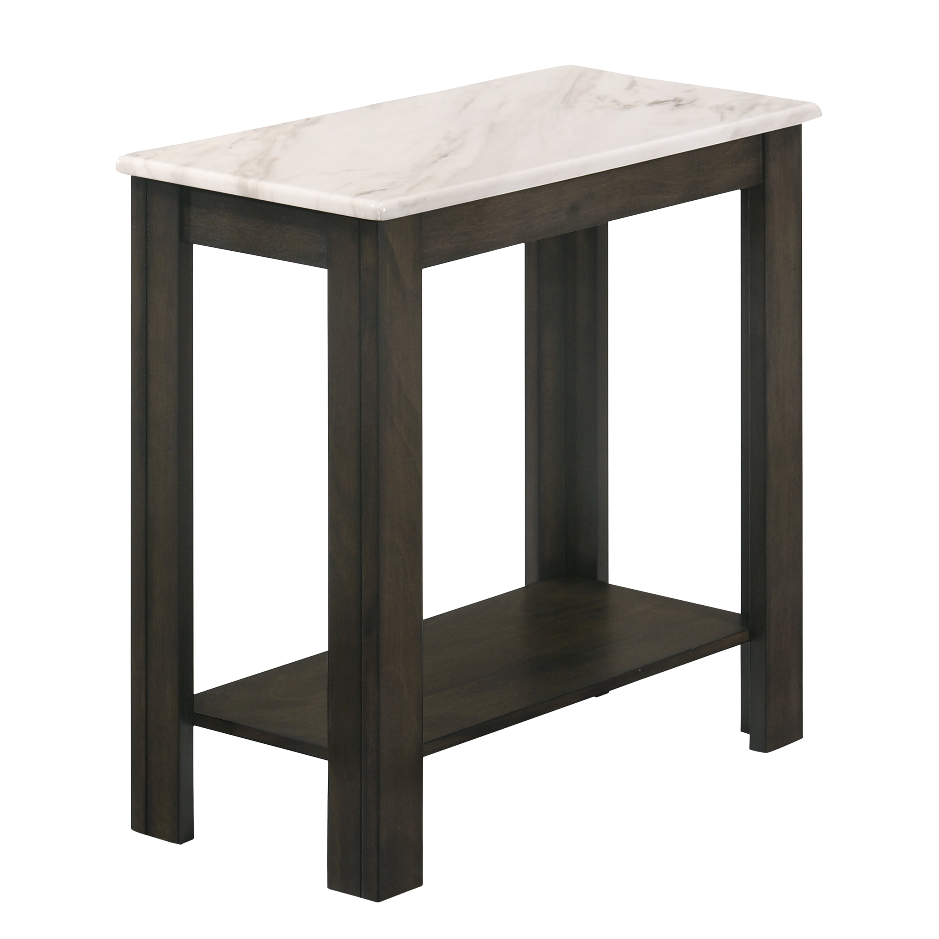 Furniture of America Marchant Faux Marble Top End Table, White