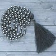 thumbnail image 2 of K-KED 8mm Hematite Gemstone 108 Beads Mala Tassel Necklace Classic Chakra Spirituality, 2 of 2