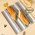 thumbnail image 2 of YAMUZONG Perforated 4 Wave French Bread Pan Tray Non-Stick for Baking, 2 of 7