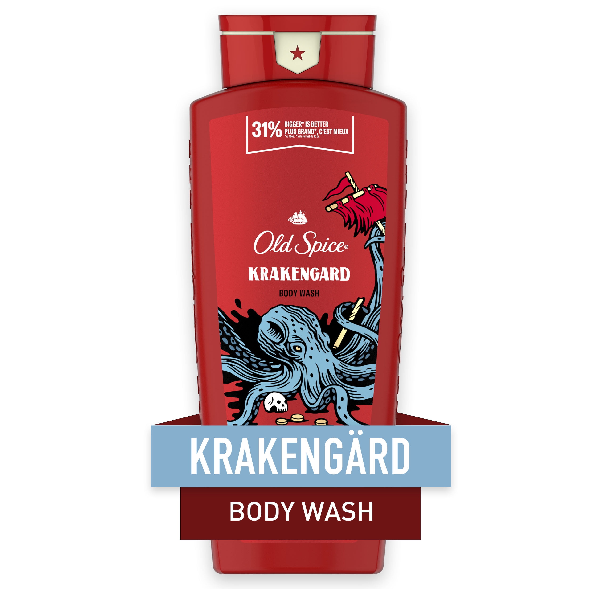 Old Spice Body Wash for Men, Krakengard, Long Lasting Lather, 21 fl oz